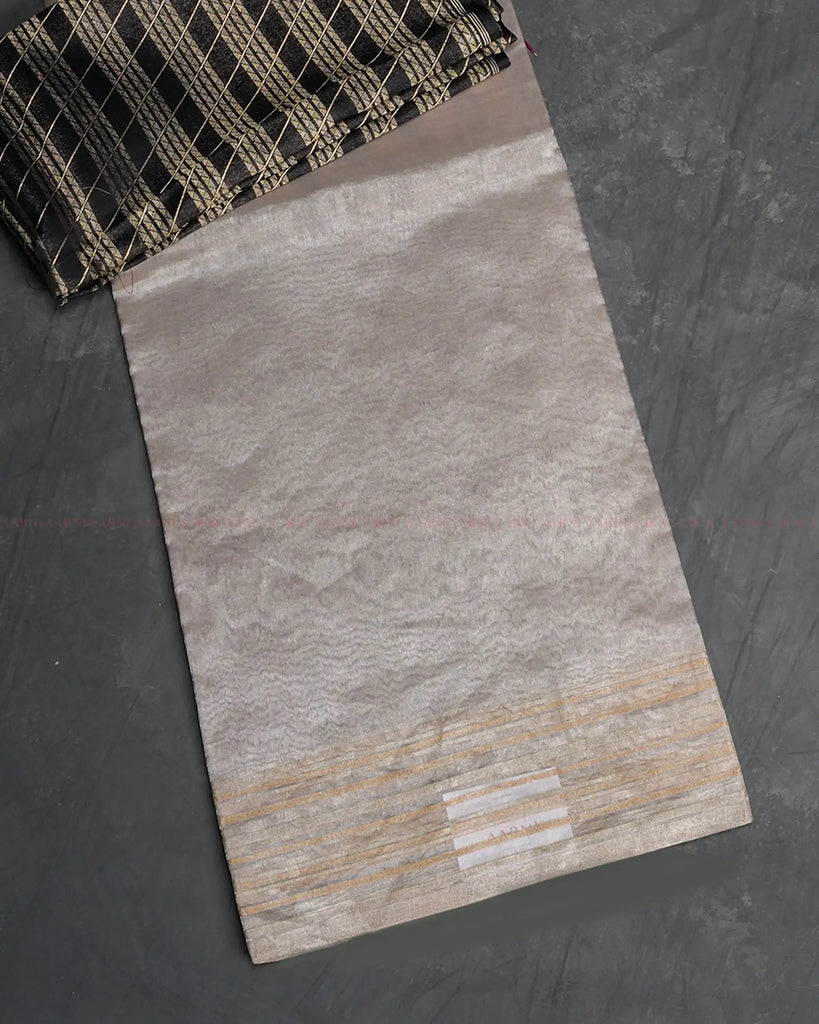 Silver Tissue Organza Silk Saree - Aarni Clothing - A Destination for Handpicked Ethnic Wear