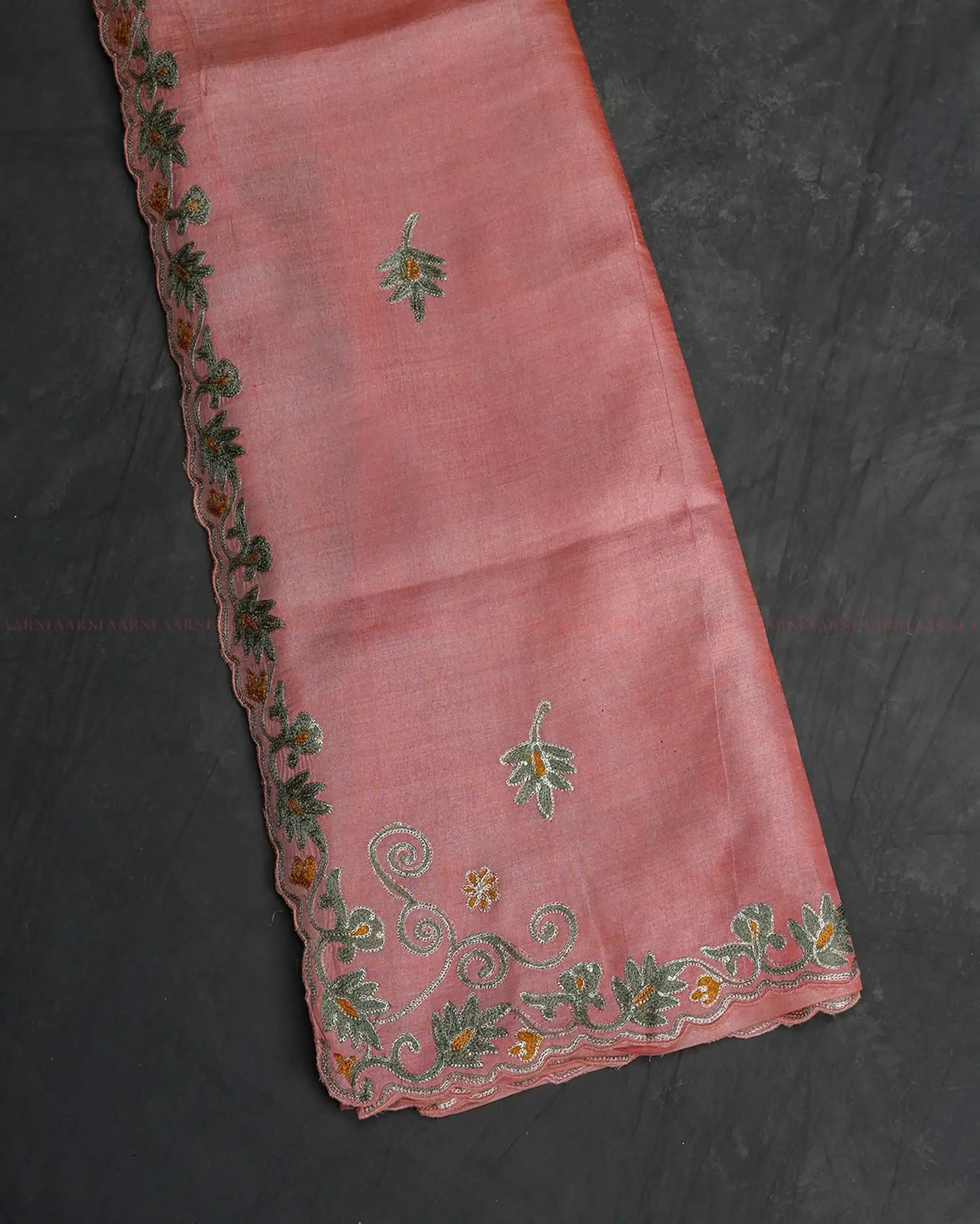 Pink Tussar Saree - Aarni Clothing - A Destination for Handpicked Ethnic Wear