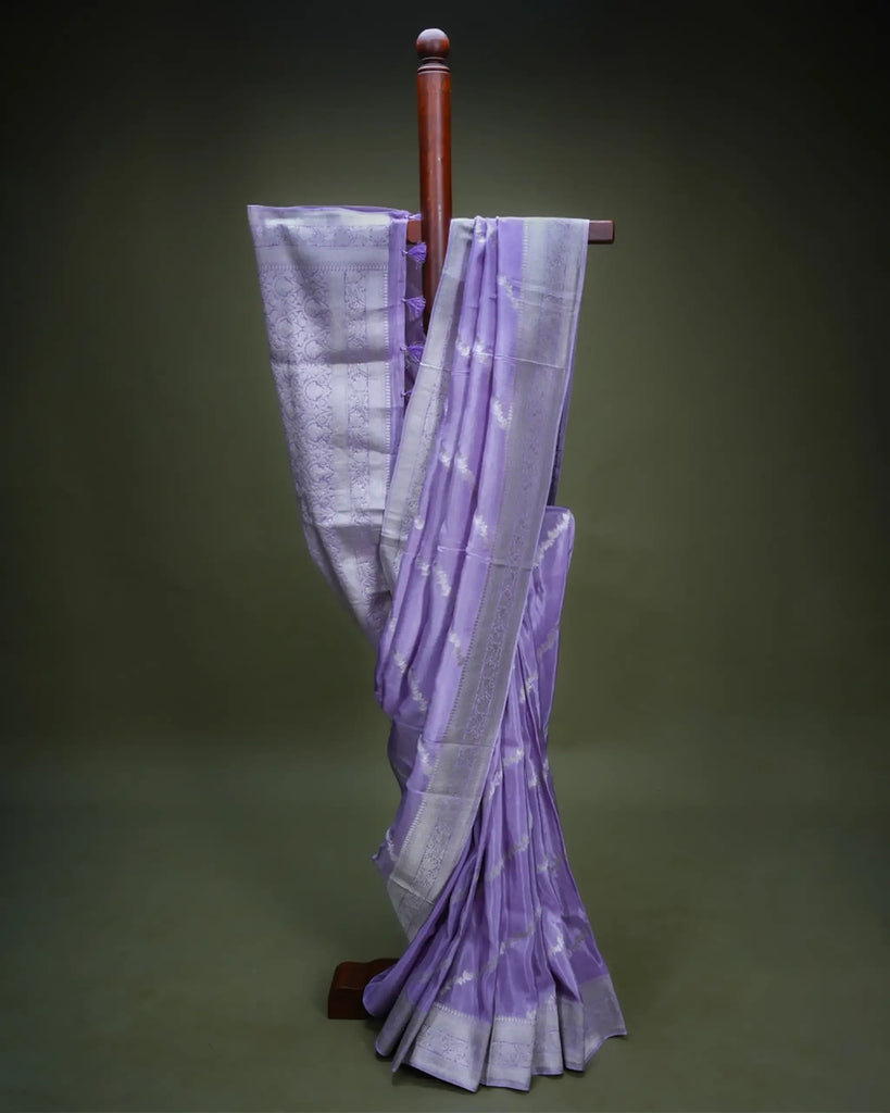 Purple Banarasi Tissue silk Saree - Aarni Clothing - A Destination for Handpicked Ethnic Wear