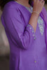 Purple Beads and Mirror Embroidered Dola Silk Suit Set