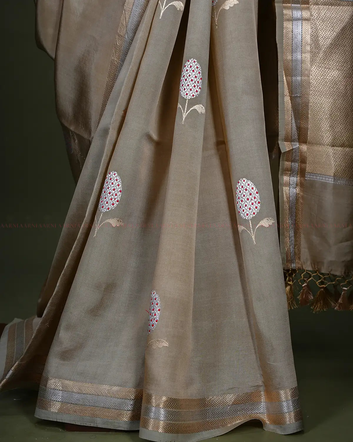 Gold Banarasi Silk Saree