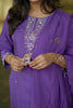 Purple Beads and Mirror Embroidered Dola Silk Suit Set