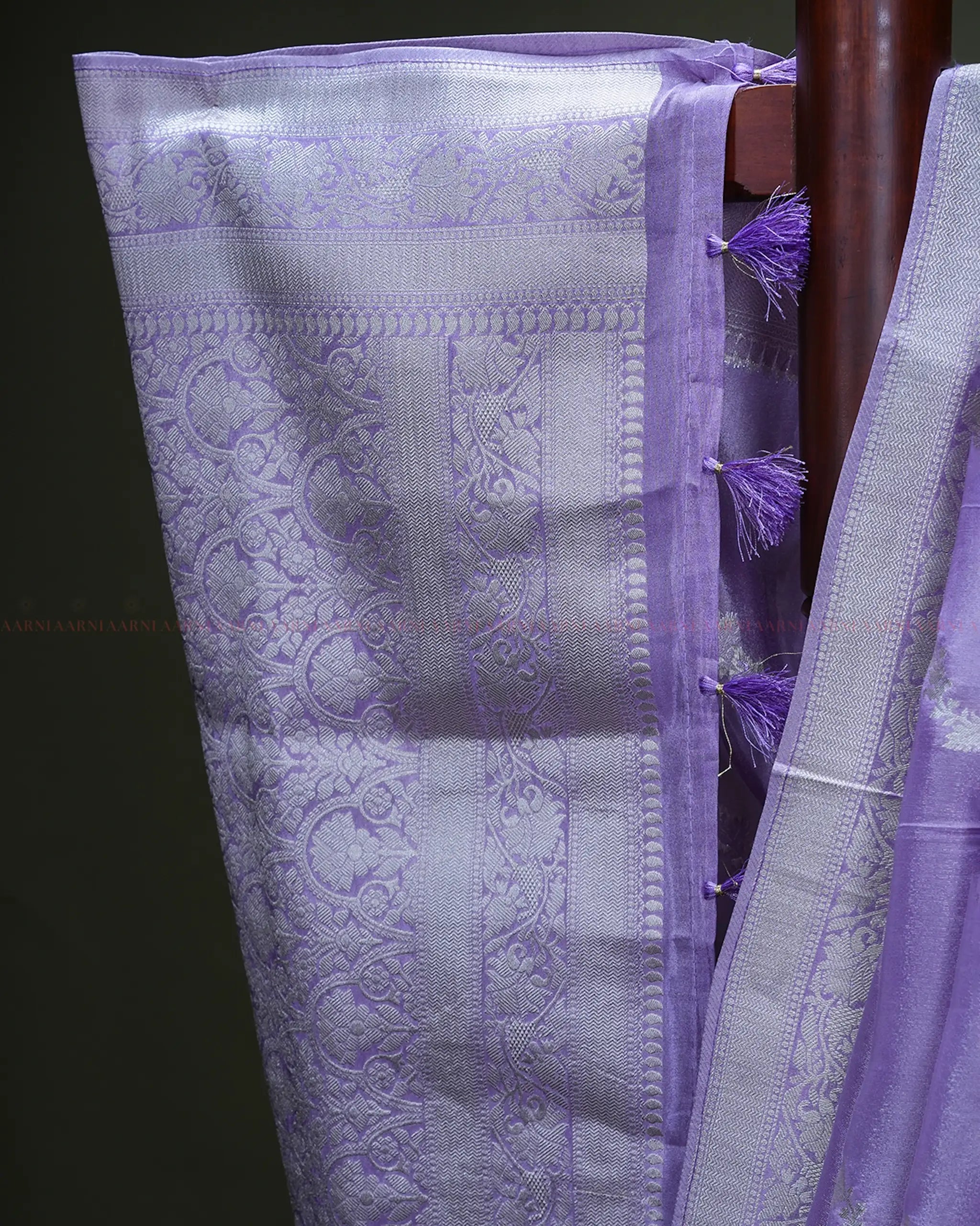 Purple Banarasi Tissue silk Saree