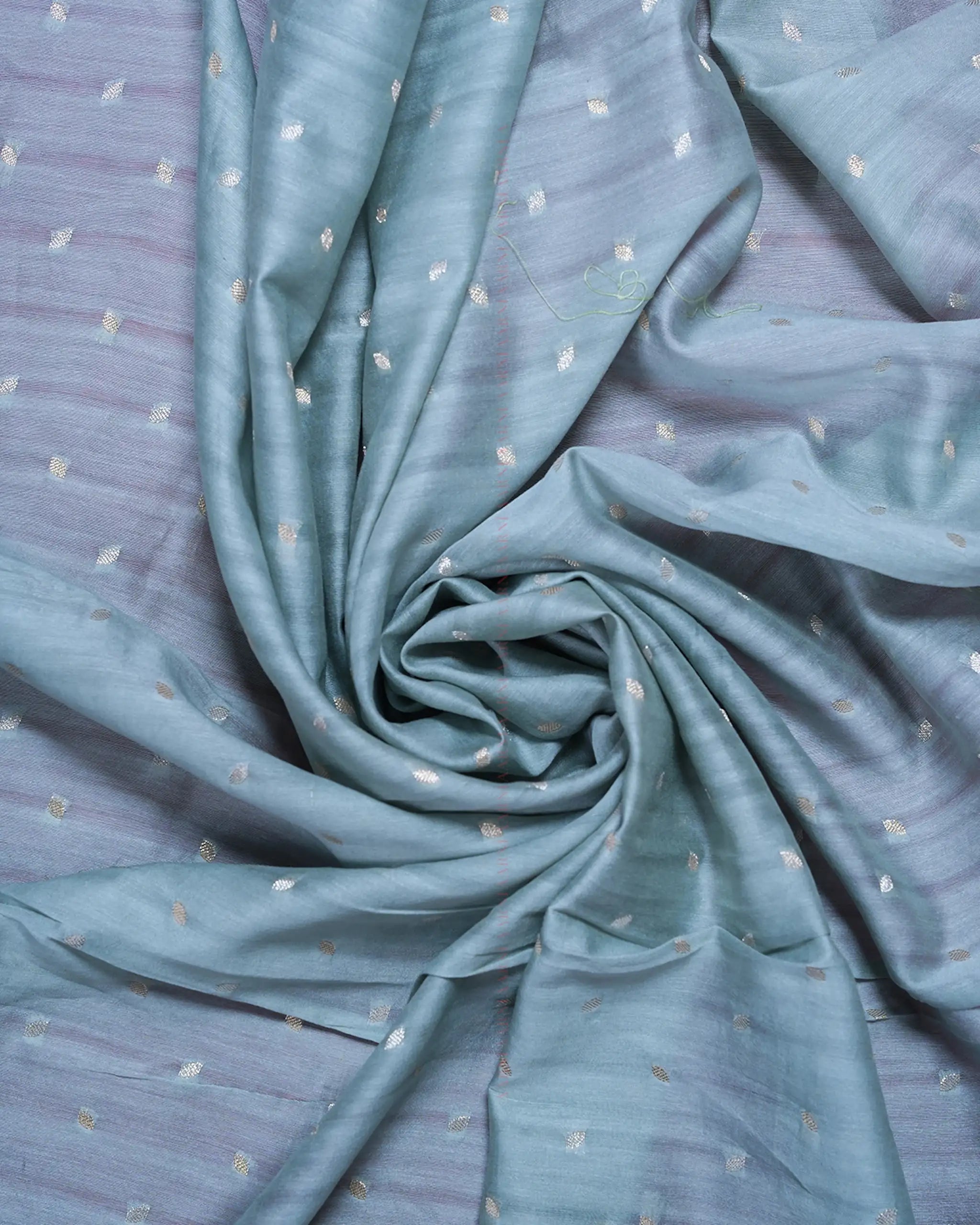 Tissue Organza Saree with Gold and Silver Stripes