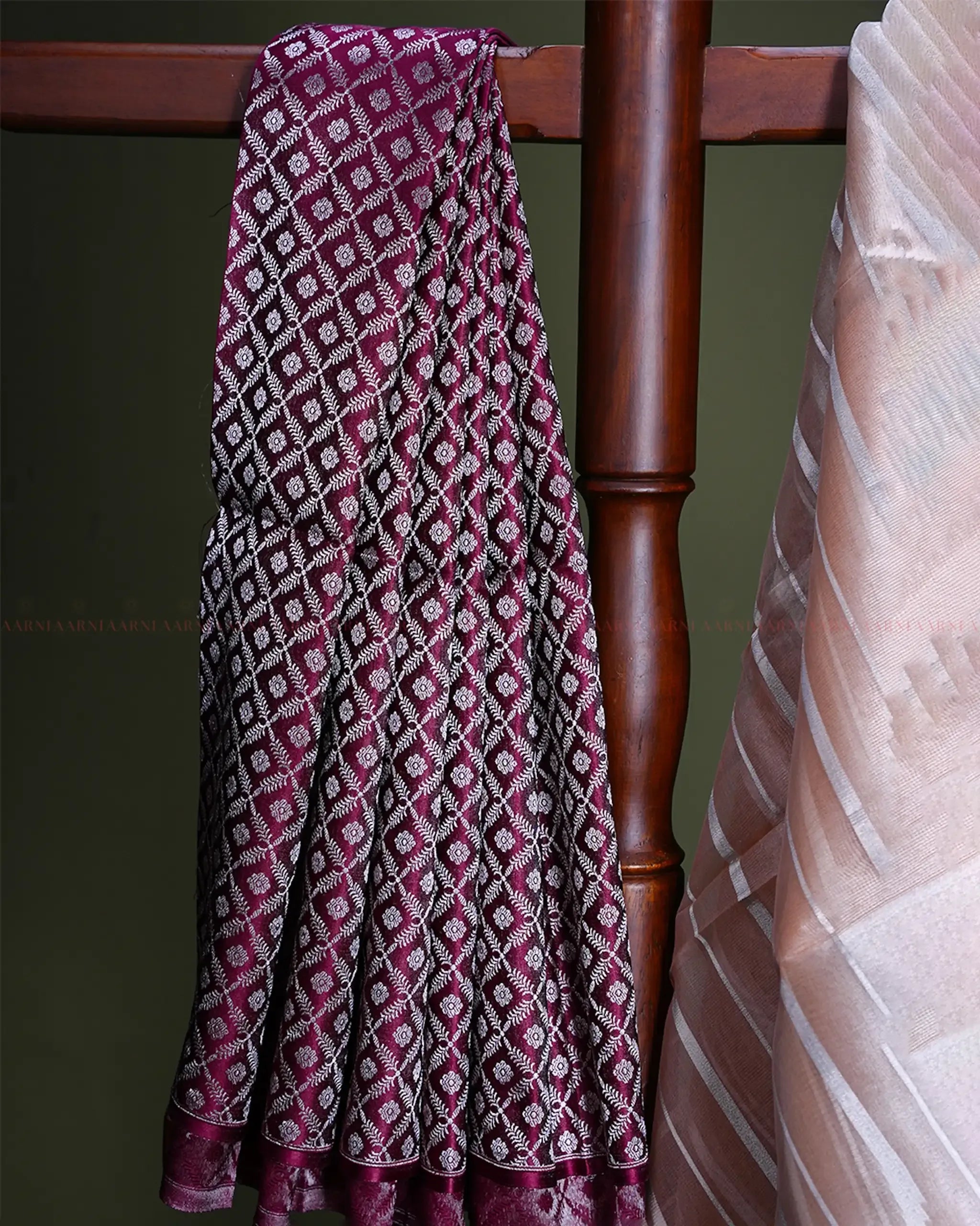 Peach Tissue Organza Silk Saree - Aarni Clothing - A Destination for Handpicked Ethnic Wear