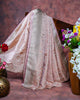 Blush Pink Mashru Silk Saree with Silver Zari Weave
