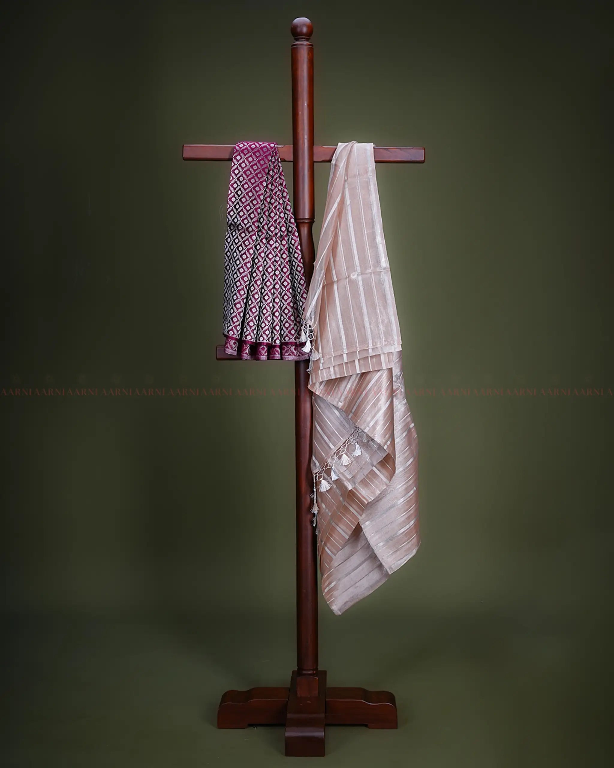 Peach Tissue Organza Silk Saree