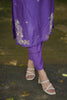 Purple Beads and Mirror Embroidered Dola Silk Suit Set