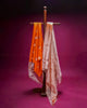 Orange Tissue Organza Silk Saree with Meenakari Floral Blouse