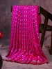 Pink Mashru Silk Saree with Floral and Geometric Weave