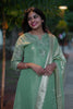 Green Tissue Silk Applique Embroidered Suit Set