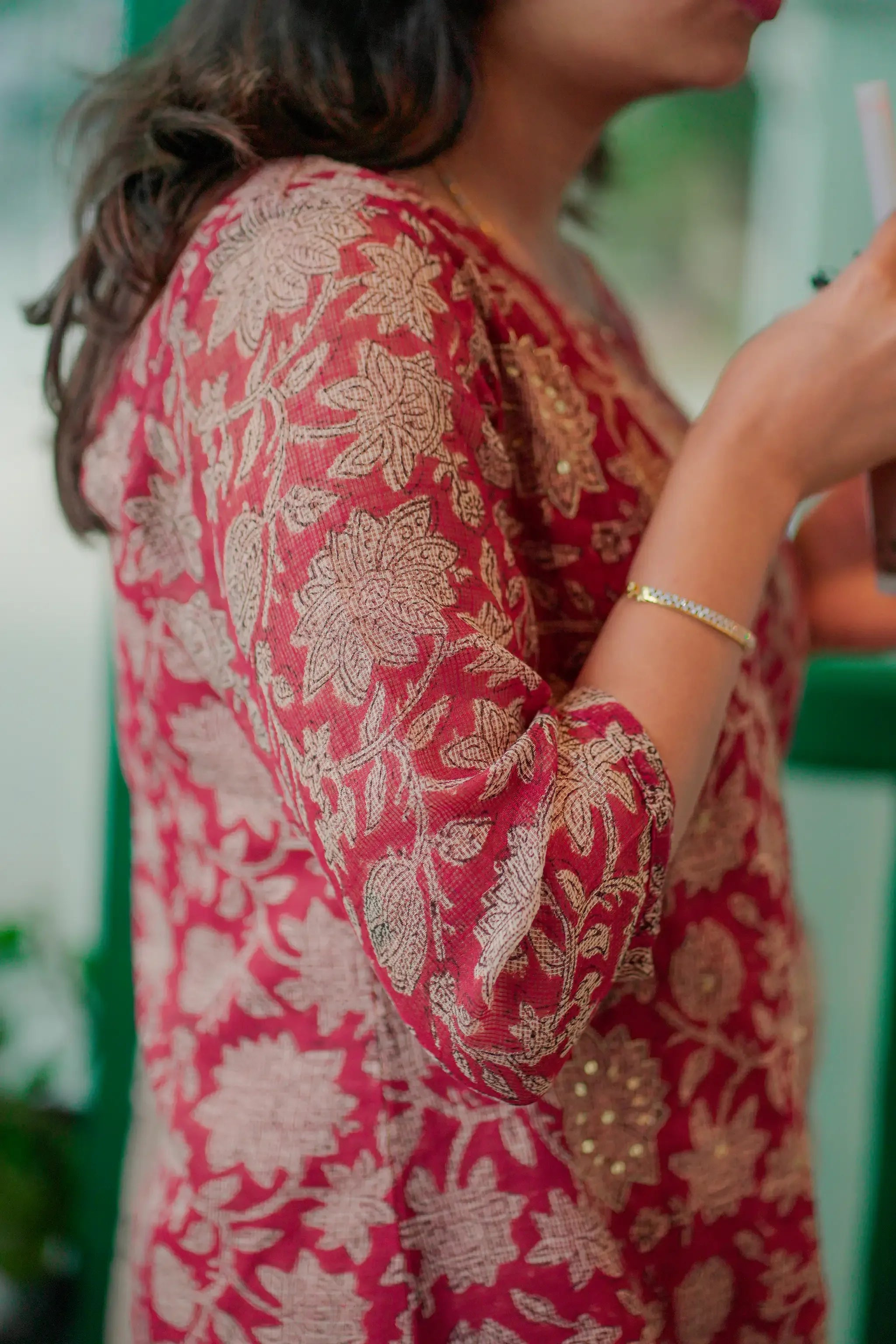 Brown Sequins Embroidered Kota Suit Set - Aarni Clothing - A Destination for Handpicked Ethnic Wear