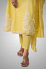 Yellow Floral & Pearl Embroidered Silk Suit Set