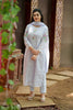 Light Blue Applique Embroidered Cotton Suit Set