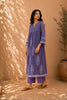 Purple Hand Block Printed Kota Kurta Set