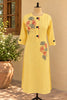 Yellow Floral Embroidered Cotton Kurti