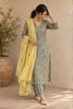 Gota and Beads Embroidered Printed Muslin Silk Suit
