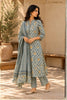 Beige Hand Block Printed Cotton Suit Set