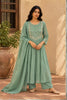 Blue Beads and Sequins Embroidered Mul Chanderi Suit Set