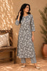 Grey Digital Printed Cotton Kurti Set