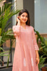 Peach Hand Block Printed Kota Kurti Set