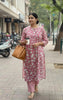 Red Digital Printed Cotton Kurta Set