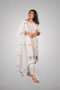 White Silk Applique Embroidered Suit Set