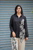 Black & Cream Applique Embroidered Silk Co-ord Set