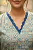 White Digital Printed Silk Straight-Cut Kurta Set