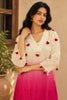 Ivory and Pink Silk Kurti Set