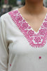 White Applique Embroidered Chanderi Silk Kurta Set