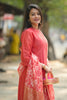 Red Digital Printed Chanderi Silk Suit Set - Aarni Clothing - A Destination for Handpicked Ethnic Wear
