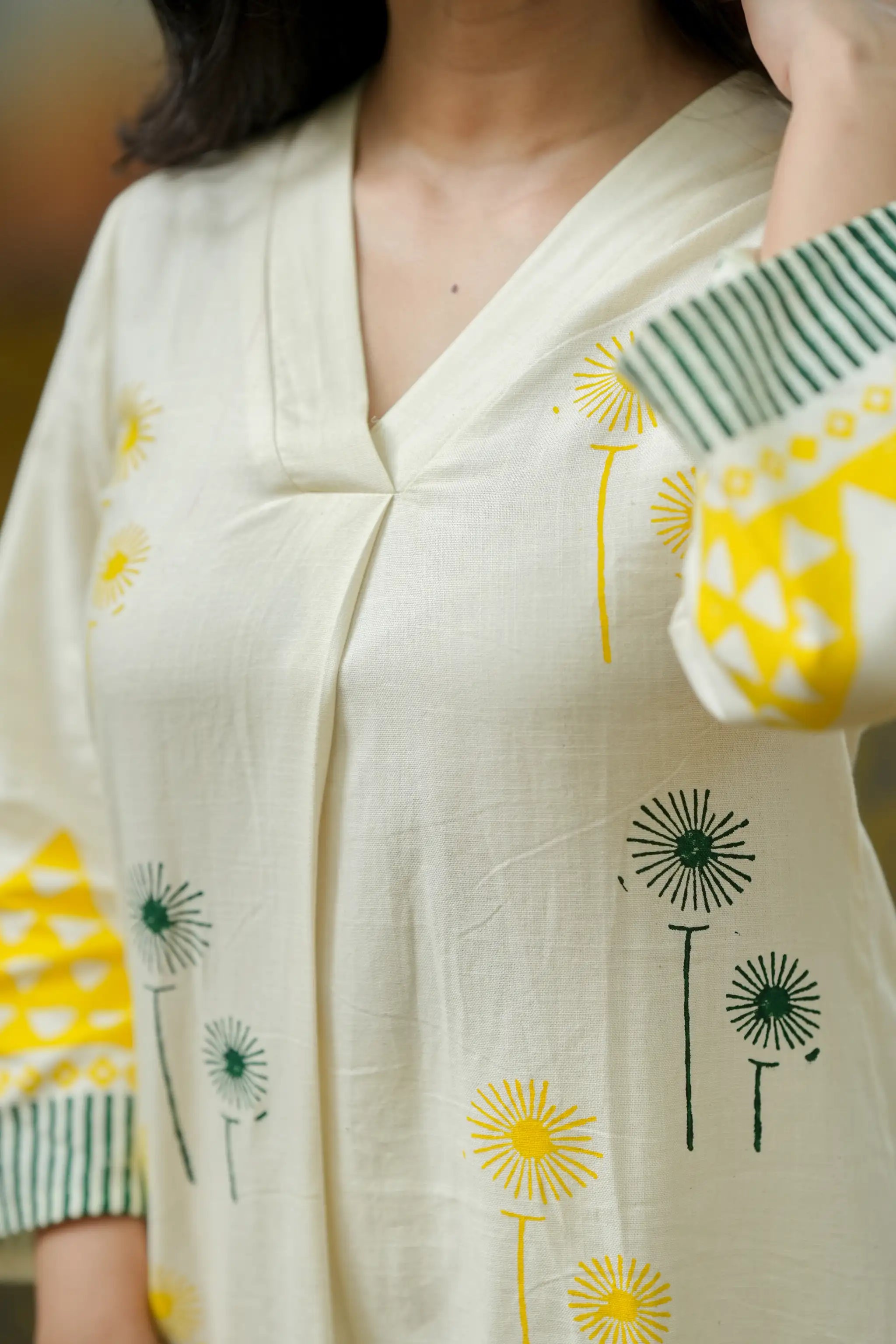 White Cotton Hand Block Printed Co-ord Set