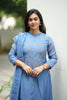Blue Gota Embroidered Mul Chanderi Suit Set