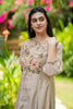 Light Grey Floral Embroidery Mul Chanderi Kurti Set