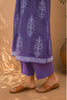 Purple Hand Block Printed Kota Kurta Set