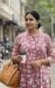 Red Digital Printed Cotton Kurta Set