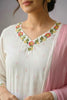 White Floral Embroidered Cotton Suit Set