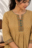 Warm Beige Digital Printed Cotton Kurti Set