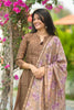 Brown Digital Printed Chanderi Silk Suit Set - Aarni Clothing - A Destination for Handpicked Ethnic Wear