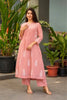 Peach Hand Block Printed Kota Kurti Set