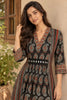 Black Ajrakh Printed Cotton Dress