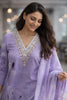 Light Purple Digital Printed Silk Suit Set