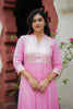 Pink Gota Embroidered Cotton Kurti Set with Matching Pants