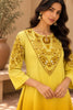 Yellow Floral Embroidered Mul Chanderi Suit Set