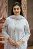 Light Blue Applique Embroidered Cotton Suit Set
