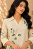 Beige Applique Embroidered Kurta Set