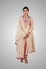 Beige Kantha Embroidered Chanderi Anarkali Suit Set
