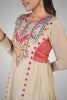 Beige Kantha Embroidered Chanderi Anarkali Suit Set