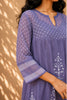 Purple Hand Block Printed Kota Kurta Set